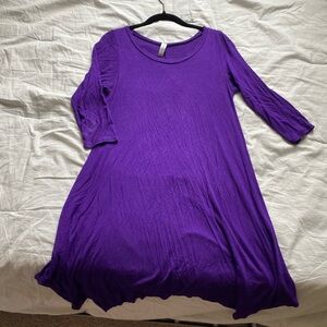Peppermint Dark Purple Half Sleeve Dress